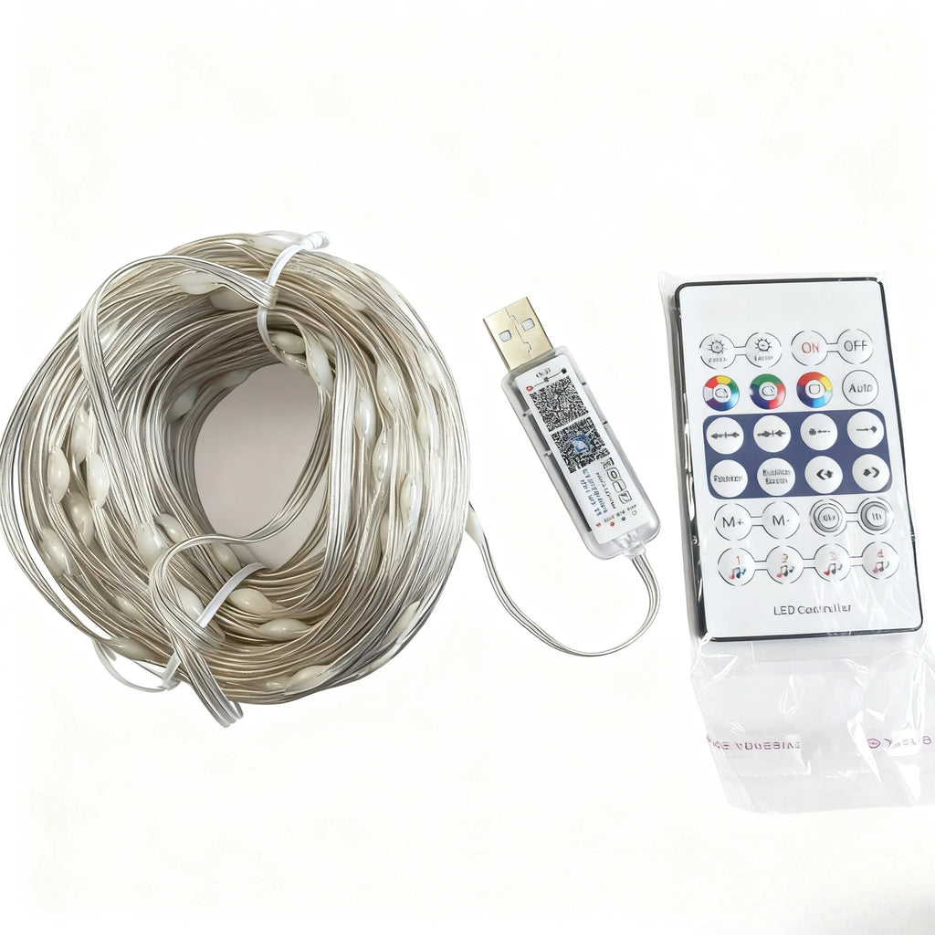 20M RGBIC LED String WS2812B Bluetooth USB Music Dream Color Light - Omystec