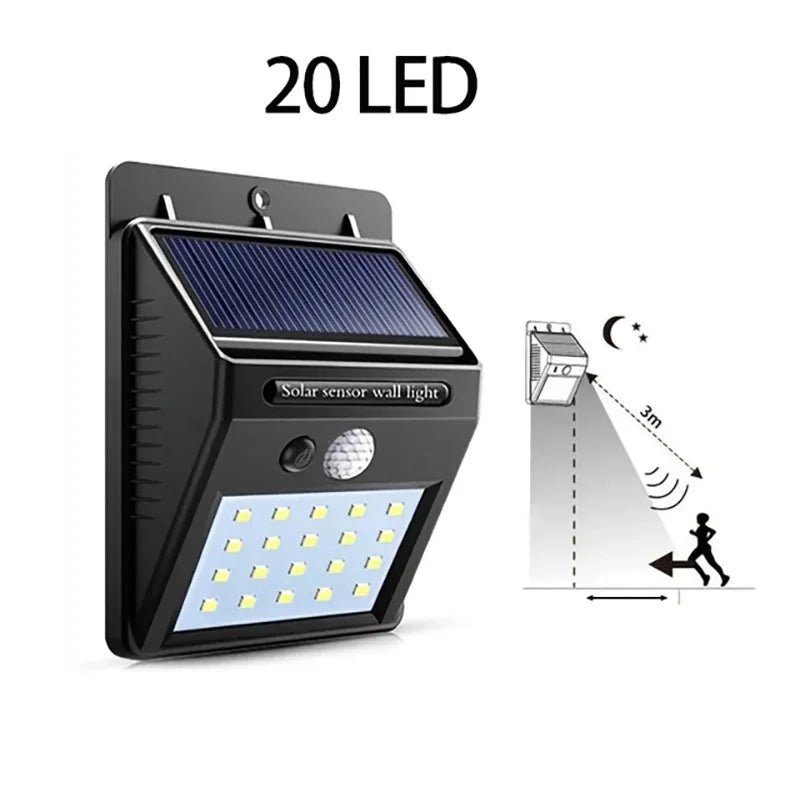 30 LED Solar Lights PIR Motion Sensor Wall Light Solar Outdoor Waterproof - Omystec
