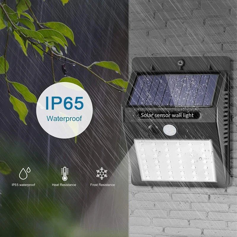 30 LED Solar Lights PIR Motion Sensor Wall Light Solar Outdoor Waterproof - Omystec