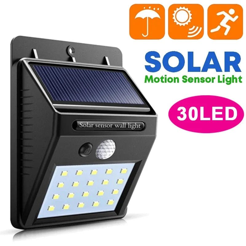 30 LED Solar Lights PIR Motion Sensor Wall Light Solar Outdoor Waterproof - Omystec