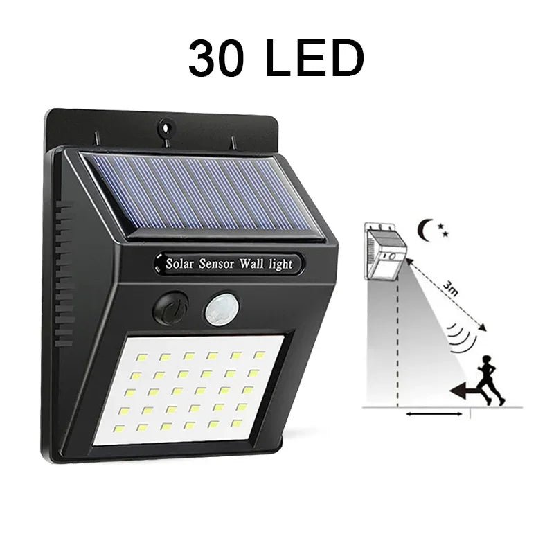 30 LED Solar Lights PIR Motion Sensor Wall Light Solar Outdoor Waterproof - Omystec