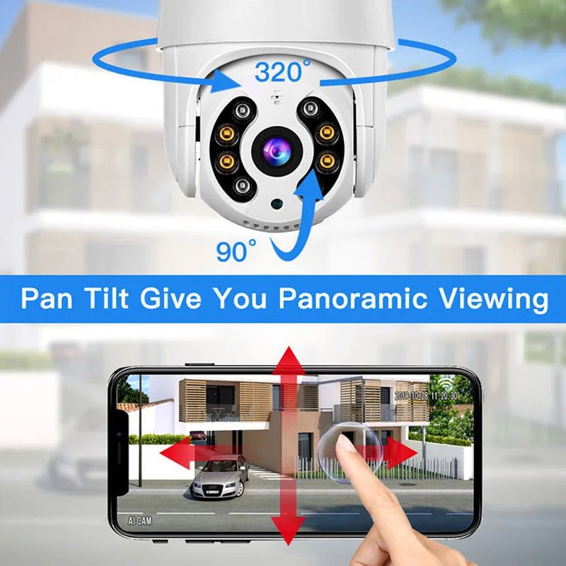 8MP 4K Wireless PTZ Camera HD 1080P Color Night Vision Wifi IP Camera Outdoor 5MP Ai Auto Tracking - Omystec