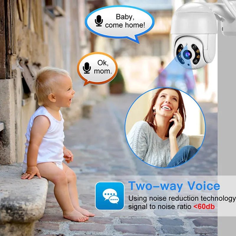 8MP 4K Wireless PTZ Camera HD 1080P Color Night Vision Wifi IP Camera Outdoor 5MP Ai Auto Tracking - Omystec