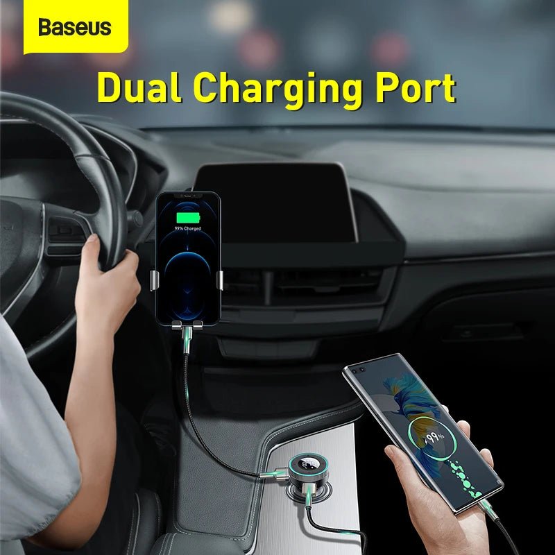 Baseus FM Transmitter Modulator Car Wireless Bluetooth 5.0 USB Fast Charger Auto - Omystec