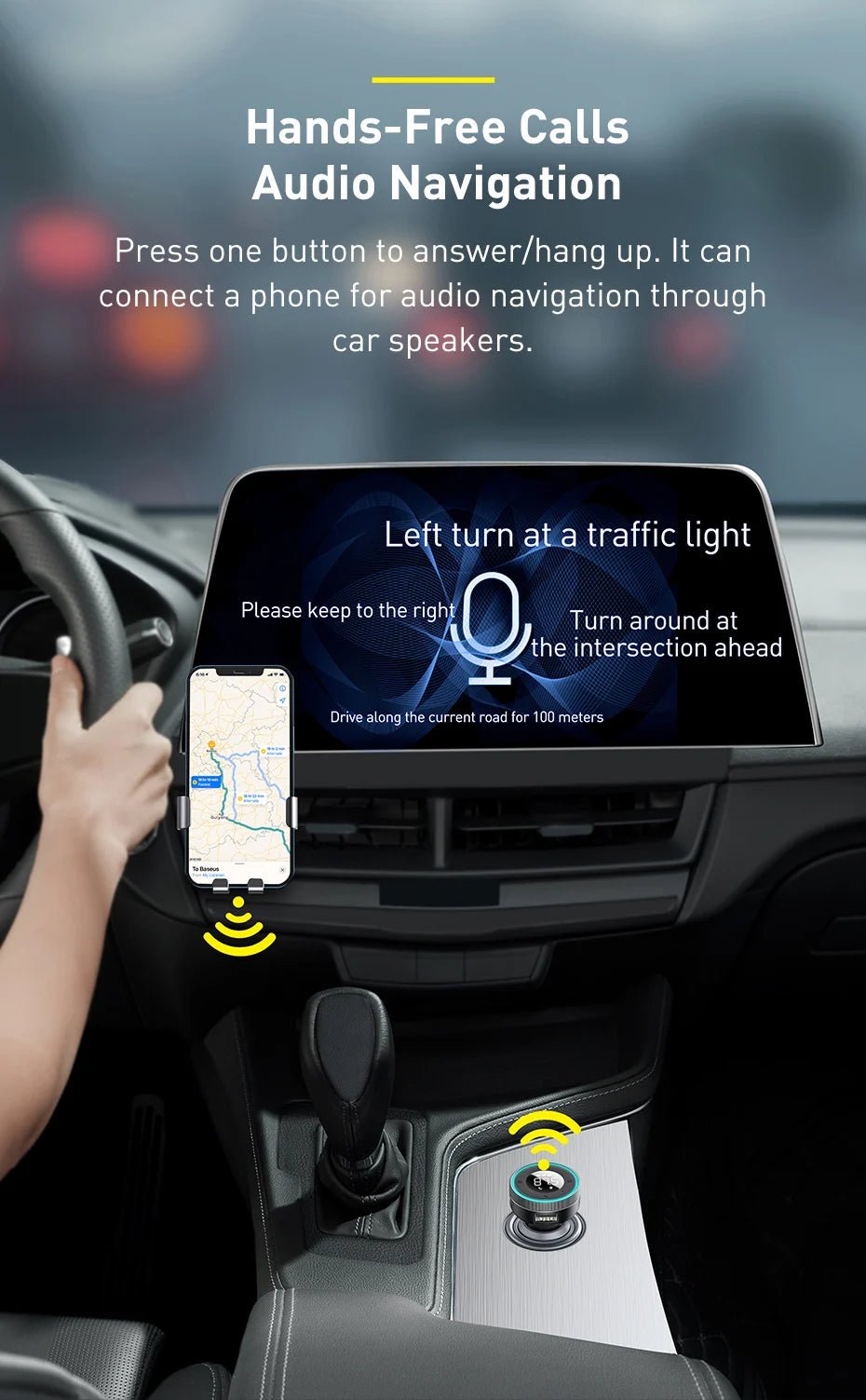 Baseus FM Transmitter Modulator Car Wireless Bluetooth 5.0 USB Fast Charger Auto - Omystec