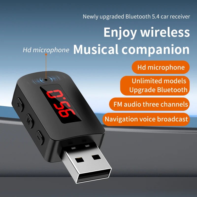 Bluetooth 5.4 Car FM Transmitter Receive Mini USB Handsfree Car Kit Wireless Auto Car Accessories Car Fm Radio - Omystec