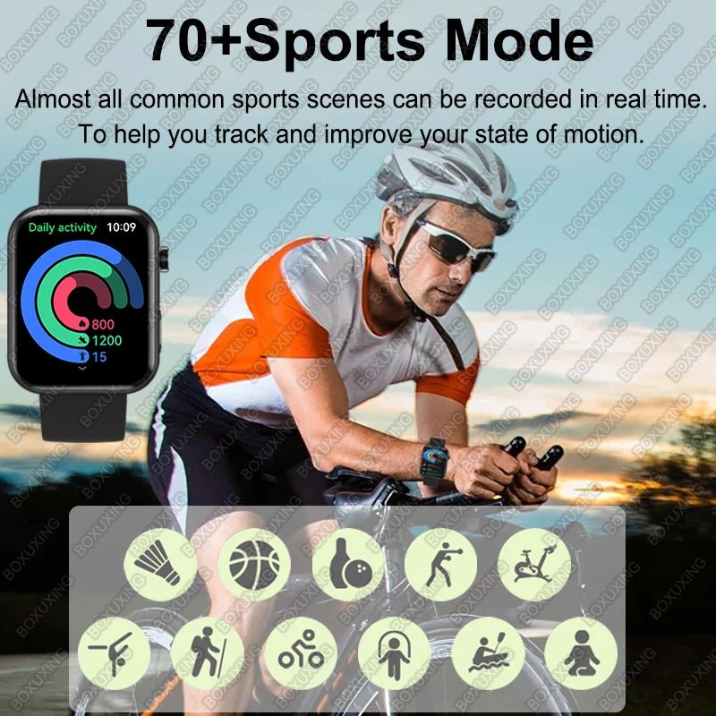 BOXUXING New Camera Smart Watch Men Women Photos Record Video Health Monitor - Omystec
