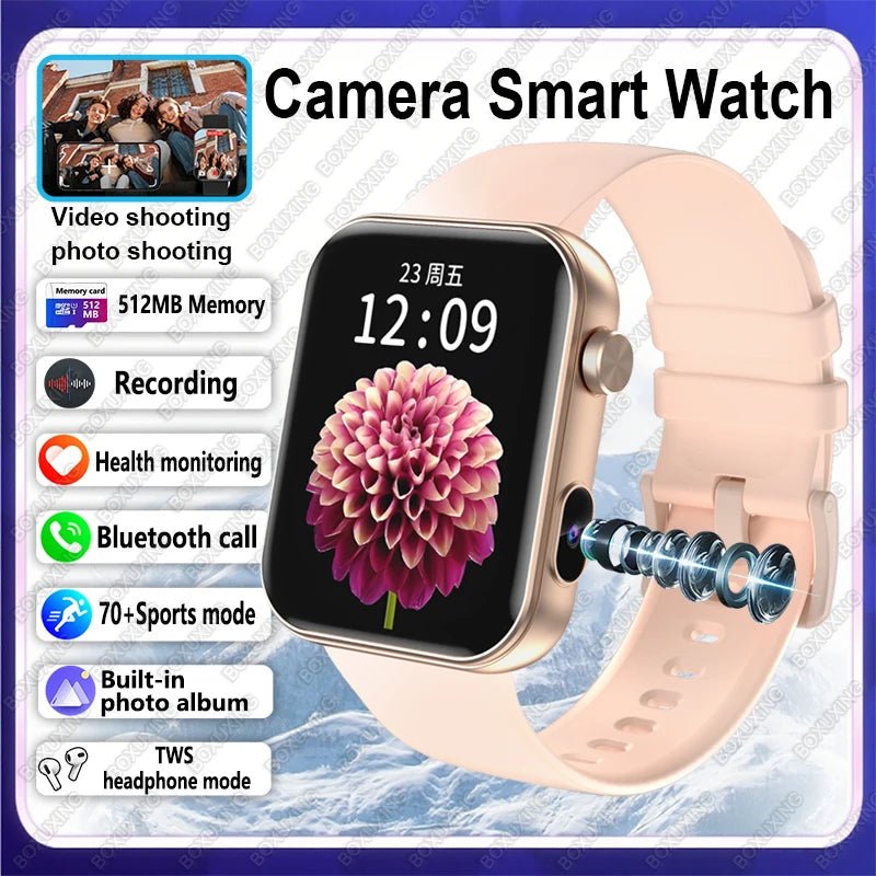 BOXUXING New Camera Smart Watch Men Women Photos Record Video Health Monitor - Omystec