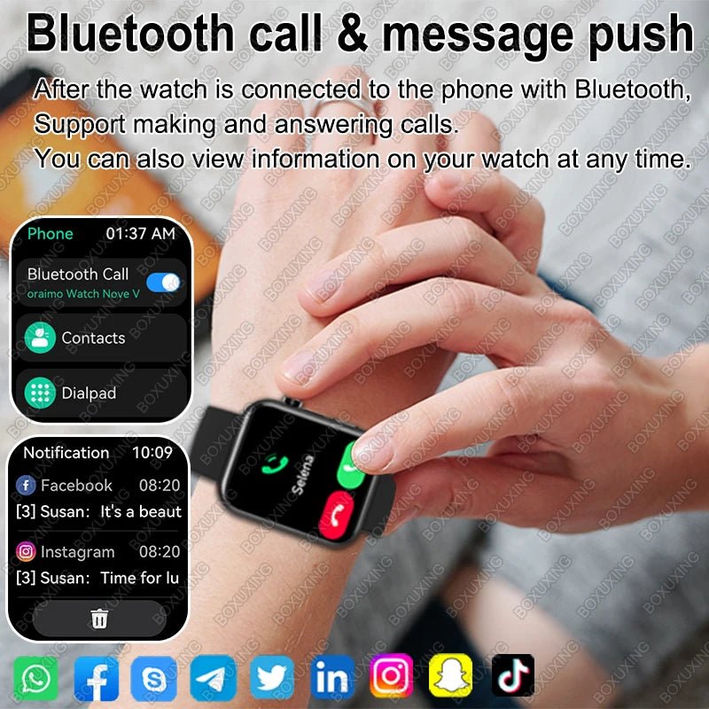 BOXUXING New Camera Smart Watch Men Women Photos Record Video Health Monitor - Omystec