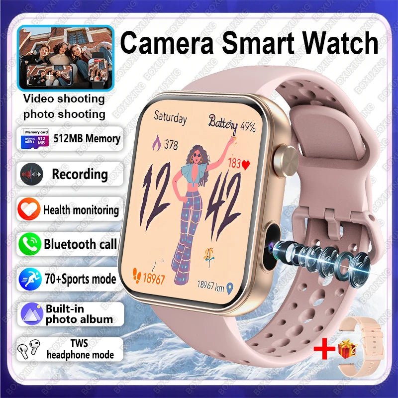 BOXUXING New Camera Smart Watch Men Women Photos Record Video Health Monitor - Omystec