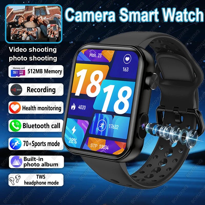 BOXUXING New Camera Smart Watch Men Women Photos Record Video Health Monitor - Omystec