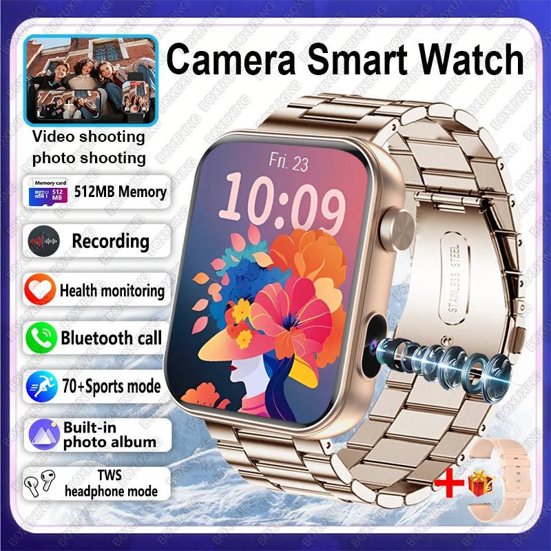 BOXUXING New Camera Smart Watch Men Women Photos Record Video Health Monitor - Omystec