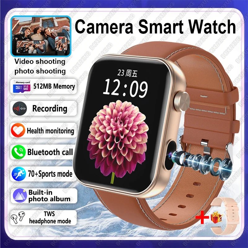 BOXUXING New Camera Smart Watch Men Women Photos Record Video Health Monitor - Omystec