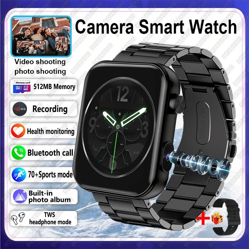 BOXUXING New Camera Smart Watch Men Women Photos Record Video Health Monitor - Omystec
