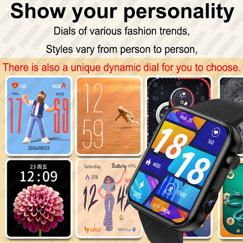 BOXUXING New Camera Smart Watch Men Women Photos Record Video Health Monitor - Omystec