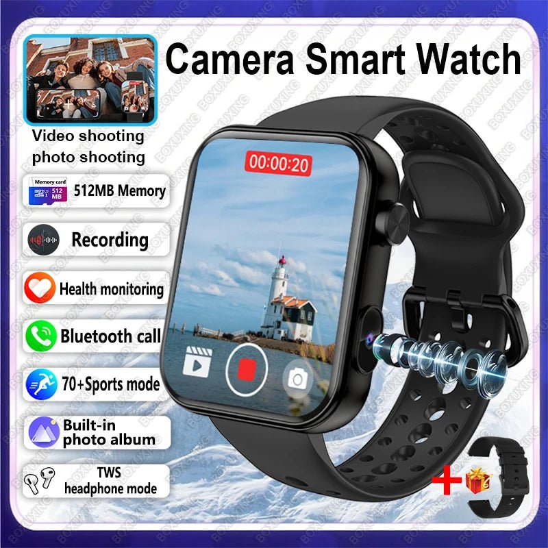 BOXUXING New Camera Smart Watch Men Women Photos Record Video Health Monitor - Omystec