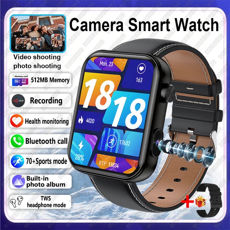 BOXUXING New Camera Smart Watch Men Women Photos Record Video Health Monitor - Omystec