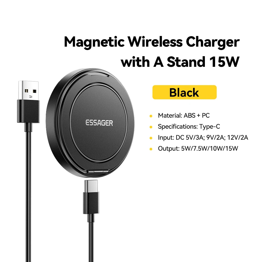 Essager Magnetic Wireless Charger With Holder 15W Fast Charging For iPhone - Omystec