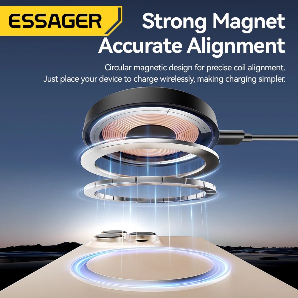 Essager Magnetic Wireless Charger With Holder 15W Fast Charging For iPhone - Omystec