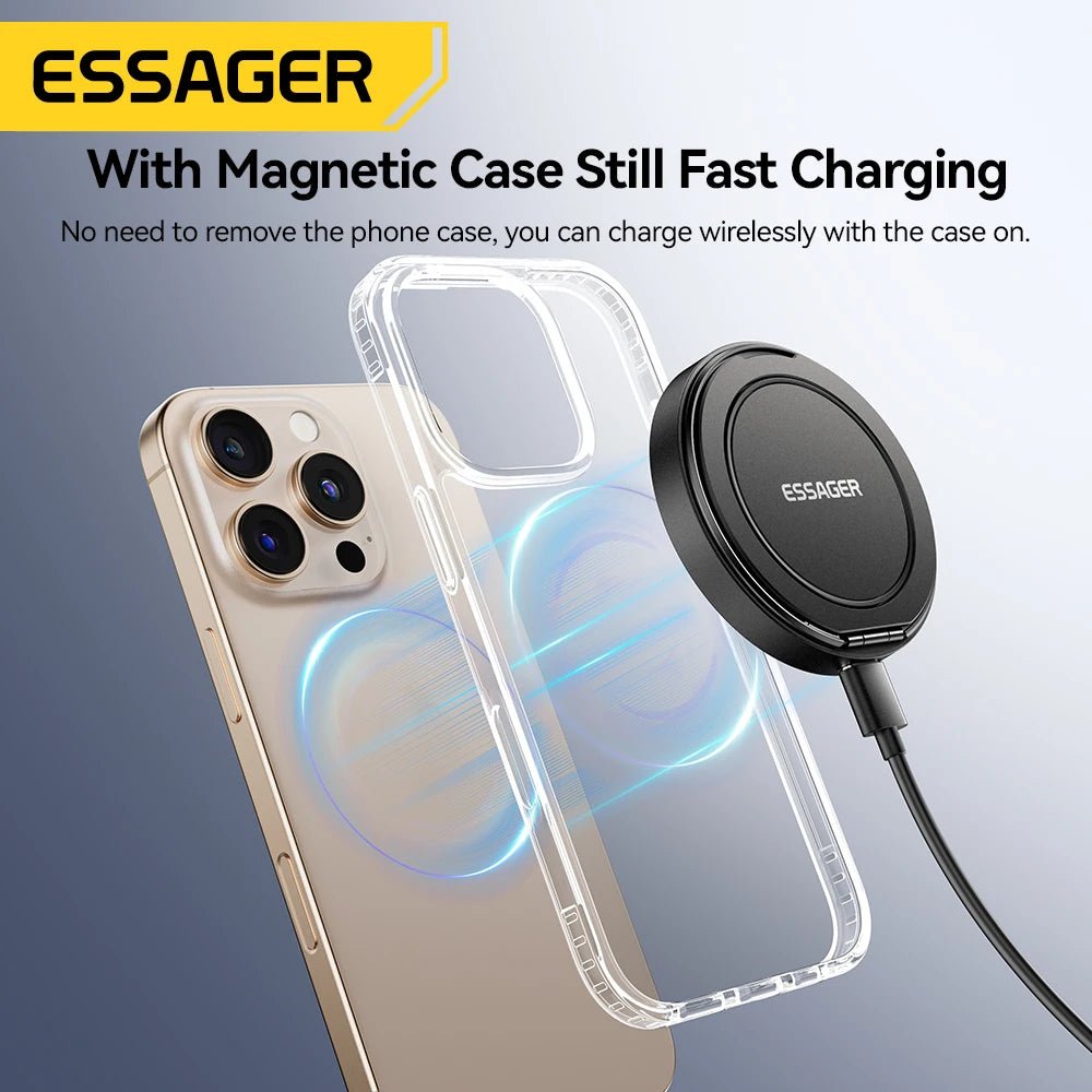 Essager Magnetic Wireless Charger With Holder 15W Fast Charging For iPhone - Omystec