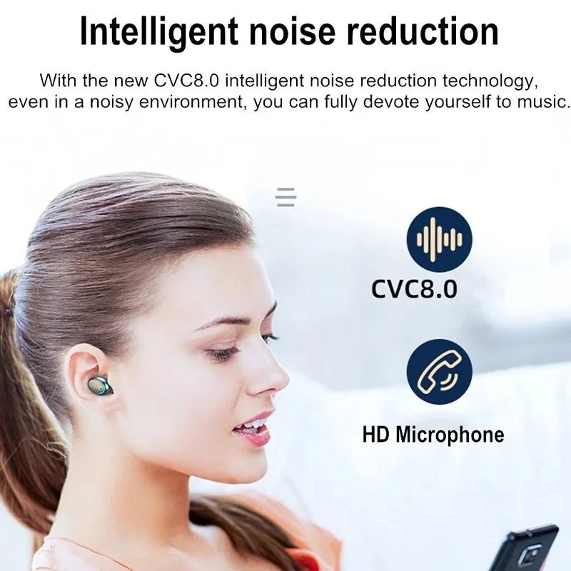 F9 Wireless Earphones Bluetooth TWS LED Display Noise Reduction Headphones - Omystec
