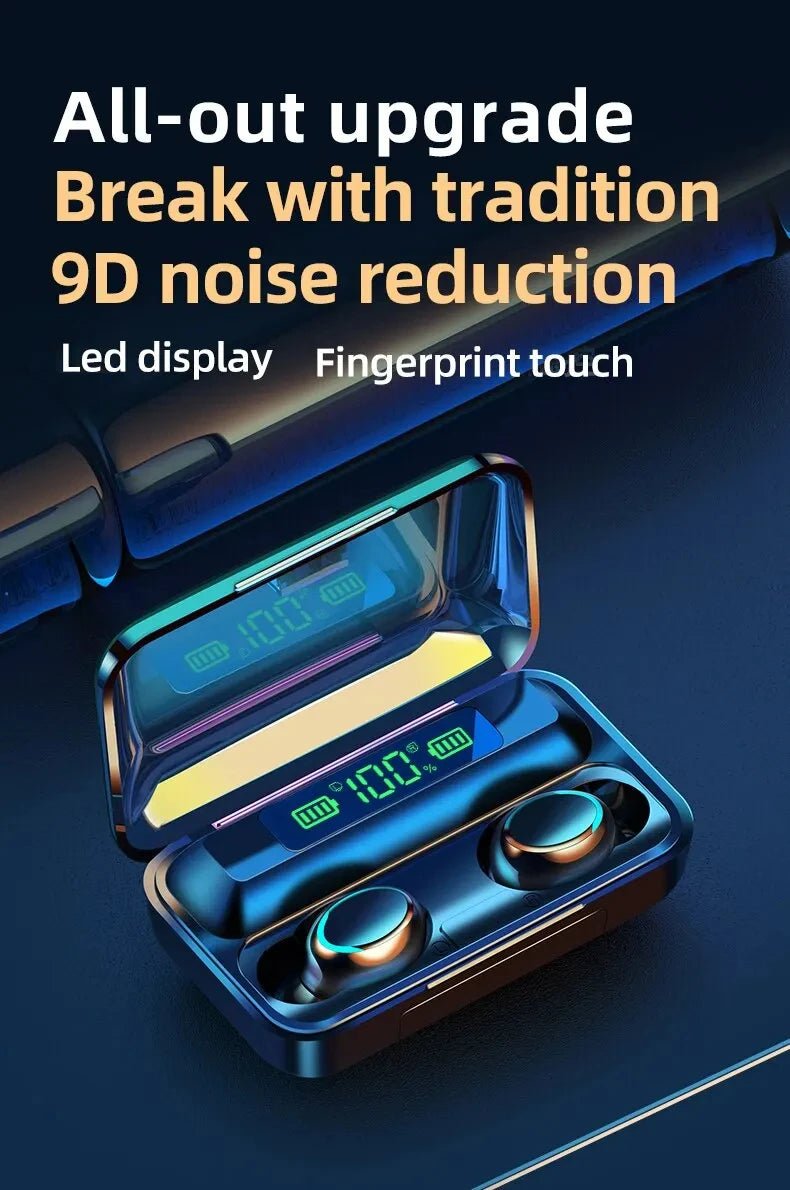 F9 Wireless Earphones Bluetooth TWS LED Display Noise Reduction Headphones - Omystec