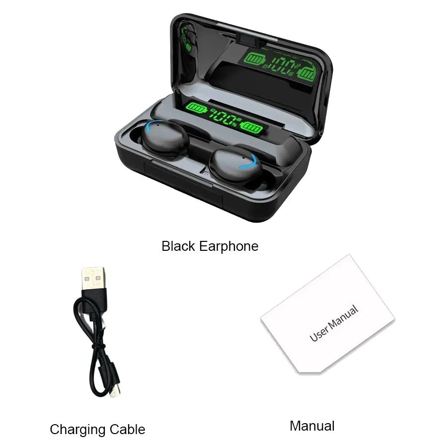 F9 Wireless Earphones Bluetooth TWS LED Display Noise Reduction Headphones - Omystec