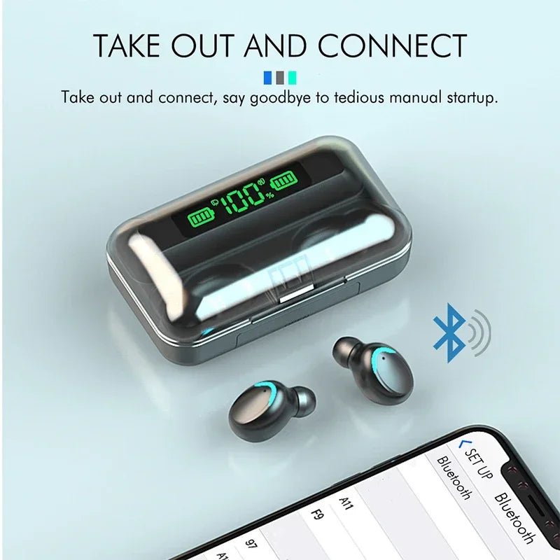 F9 Wireless Earphones LED Display Binaural TWS Wireless Bluetooth - Omystec