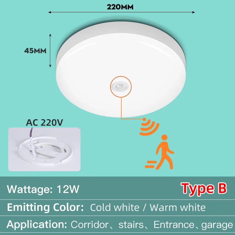 Led Ceiling Lamp With Motion Sensor - Omystec