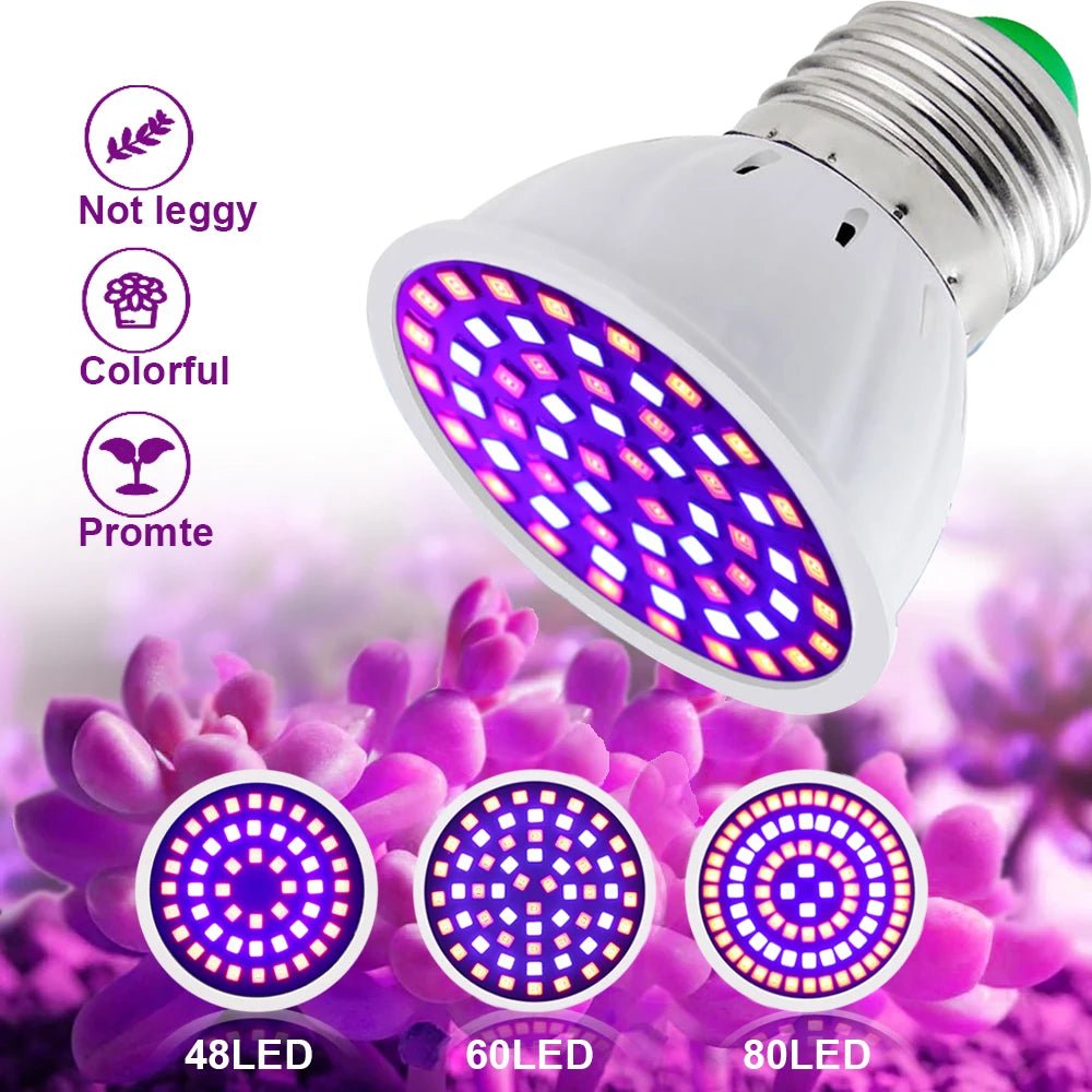 Led Grow Bulb 220V E27 60 80 LEDs Full Spectrum - Omystec