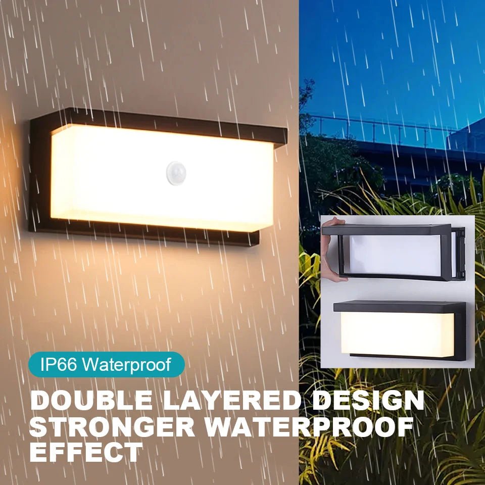 Led Wall Lights PIR Motion Sensor Outdoor Lamps Waterproof - Omystec