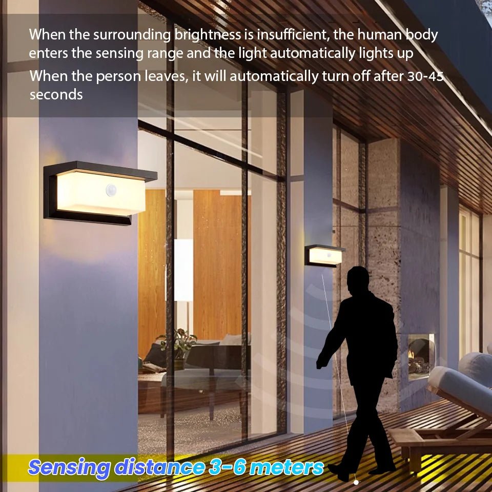 Led Wall Lights PIR Motion Sensor Outdoor Lamps Waterproof - Omystec