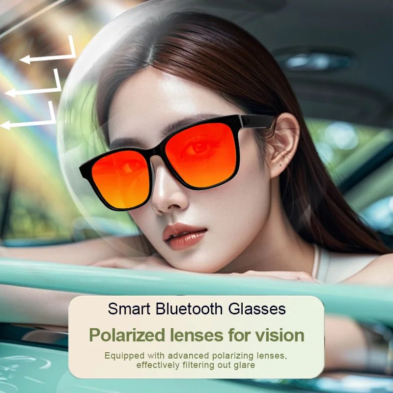 LIGE Fashion AI Smart Bluetooth Glasses Voice Assistant Bluetooth Call Playing Music Men Women Smart Sunglasses Camera Control - Omystec