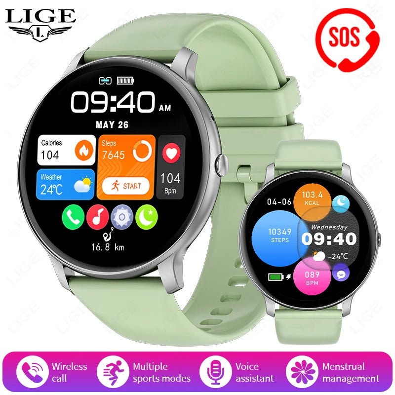 LIGE New Smart Watch Ladies Bluetooth Call Waterproof Sports Fitness - Omystec