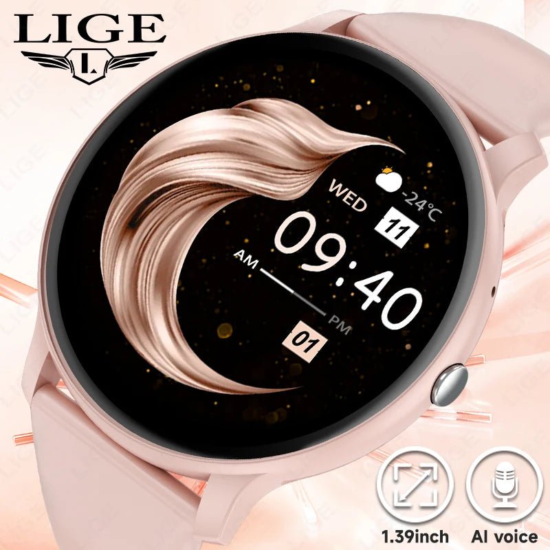 LIGE New Smart Watch Ladies Bluetooth Call Waterproof Sports Fitness - Omystec