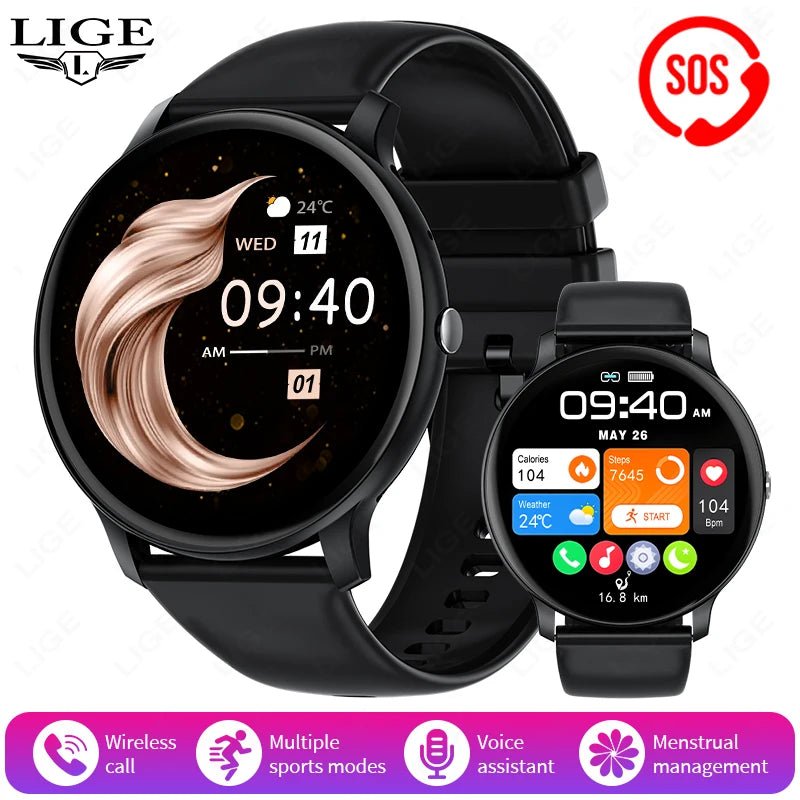 LIGE New Smart Watch Ladies Bluetooth Call Waterproof Sports Fitness - Omystec