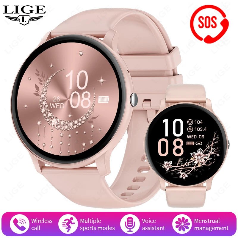 LIGE New Smart Watch Ladies Bluetooth Call Waterproof Sports Fitness - Omystec