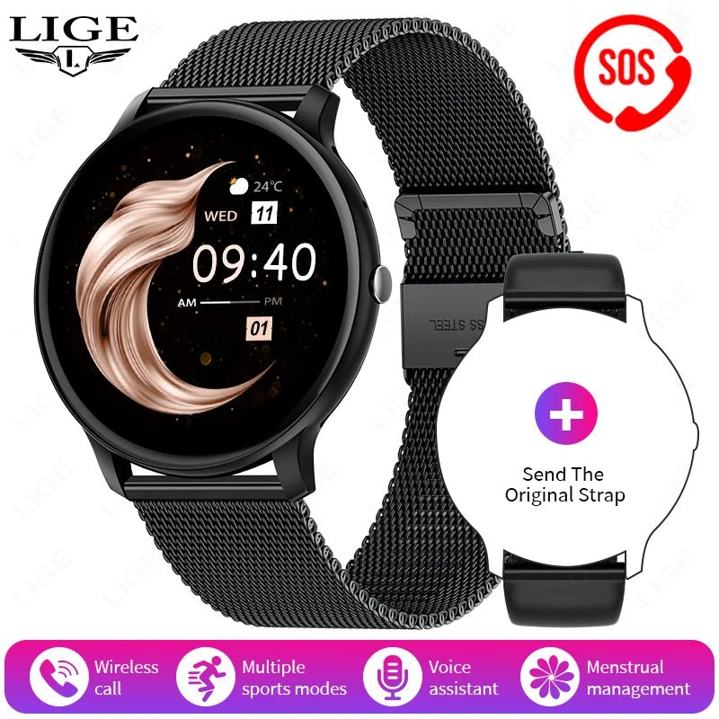 LIGE Smart Watch Women Men Bluetooth Call - Omystec