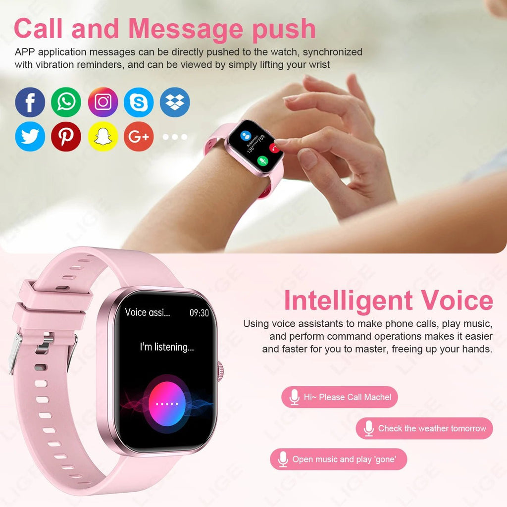 LIGE Smart Watches Ladies Bluetooth Call Sport Bracelet - Omystec