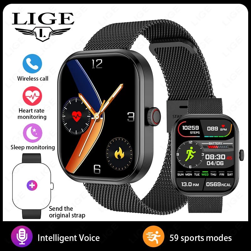 LIGE Smart Watches Ladies Bluetooth Call Sport Bracelet - Omystec