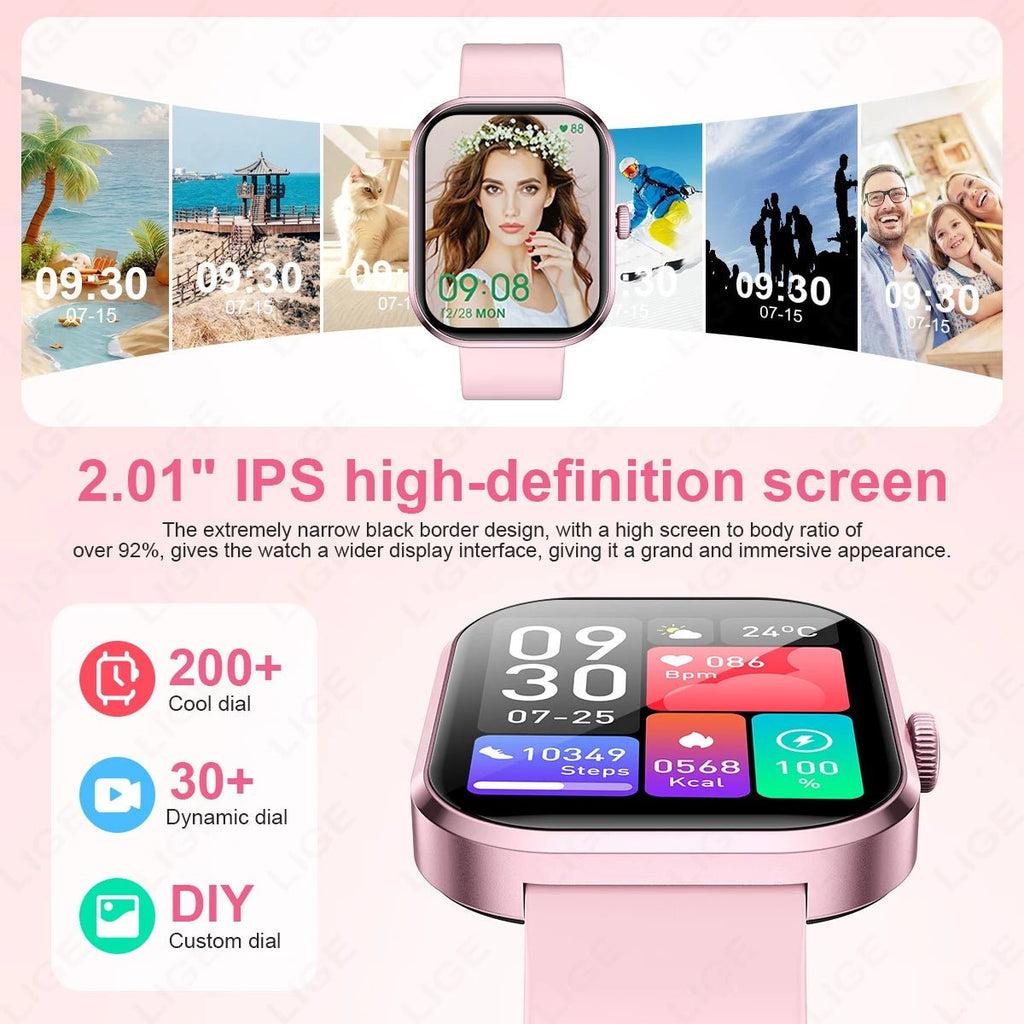 LIGE Smart Watches Ladies Bluetooth Call Sport Bracelet - Omystec