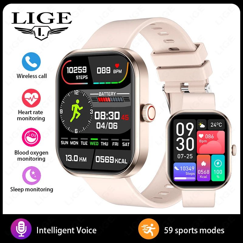 LIGE Smart Watches Ladies Bluetooth Call Sport Bracelet - Omystec
