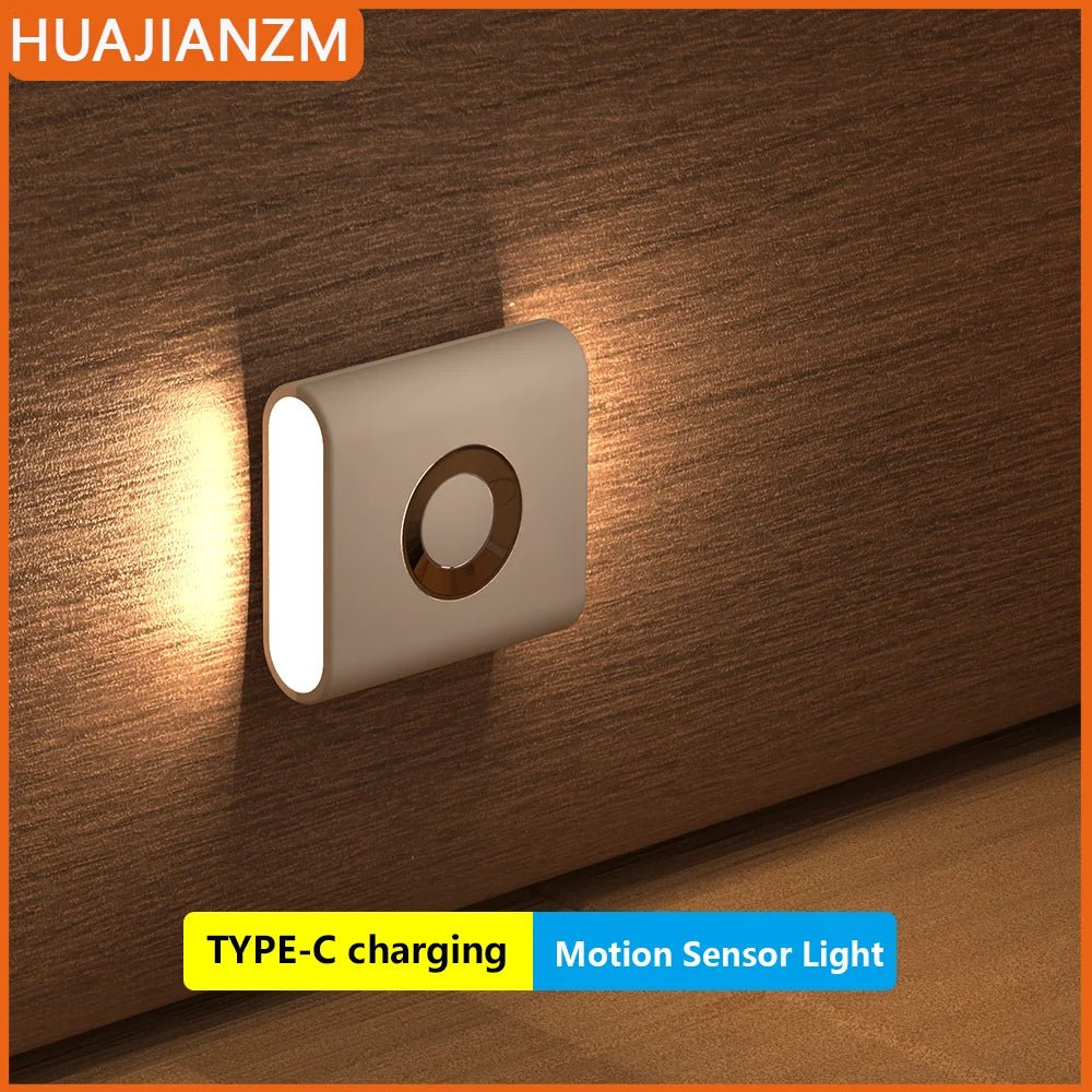 Motion Sensor Light LED Type C Rechargeable Wireless Night Light For Bedroom Staircase Hallway Indoor Closet Light - Omystec