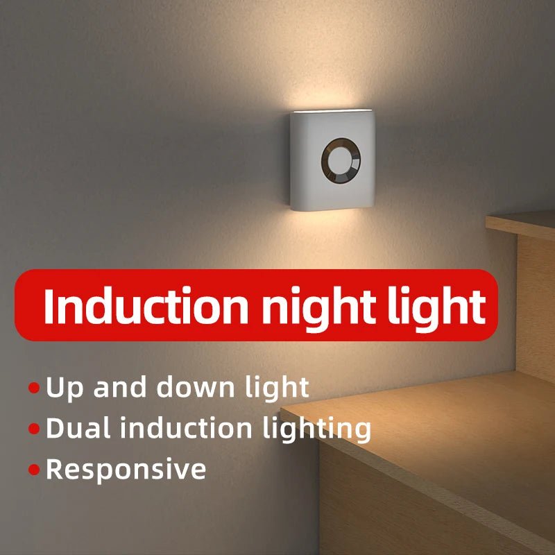 Motion Sensor Light LED Type C Rechargeable Wireless Night Light For Bedroom Staircase Hallway Indoor Closet Light - Omystec