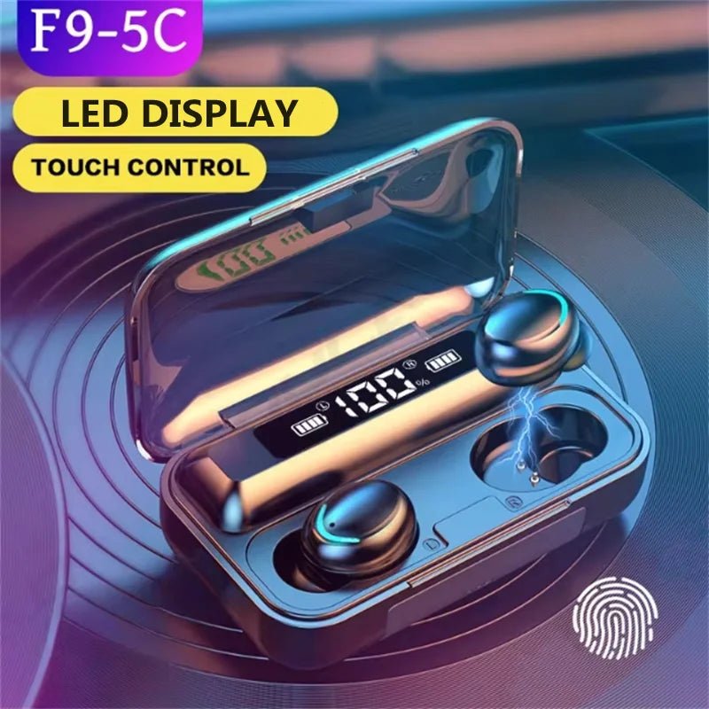 New F9 Bluetooth Headphones 9D Stereo High Bass Sport Earphones - Omystec