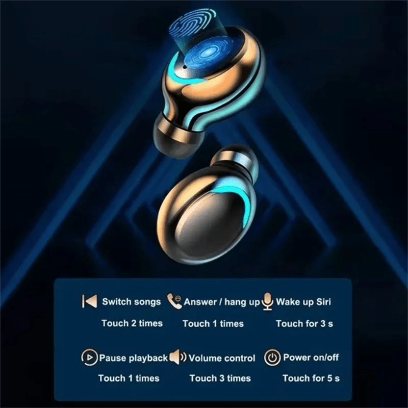 New F9 Bluetooth Headphones 9D Stereo High Bass Sport Earphones - Omystec