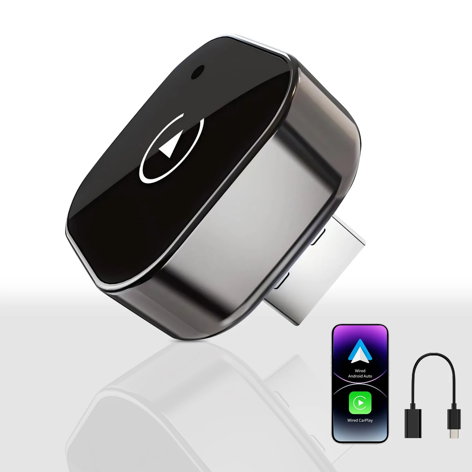 New Pionray 2 in 1 Wireless CarPlay Adapter&Android Auto Wireless Adapter, 5Ghz WiFi Type - C/USB Plug Play - Omystec
