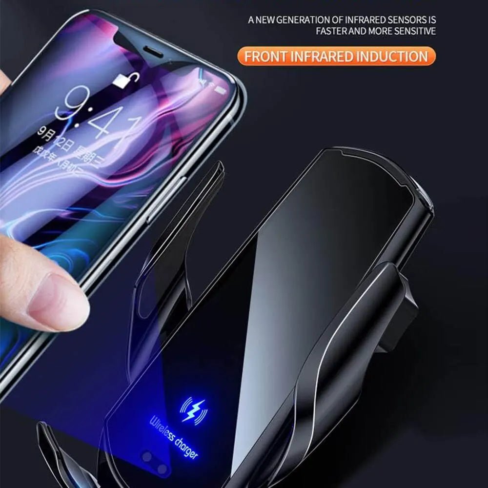 Q3 Smart Sensor Car Phone Wireless Charger 15W Fast Charging Auto - Clamping - Omystec