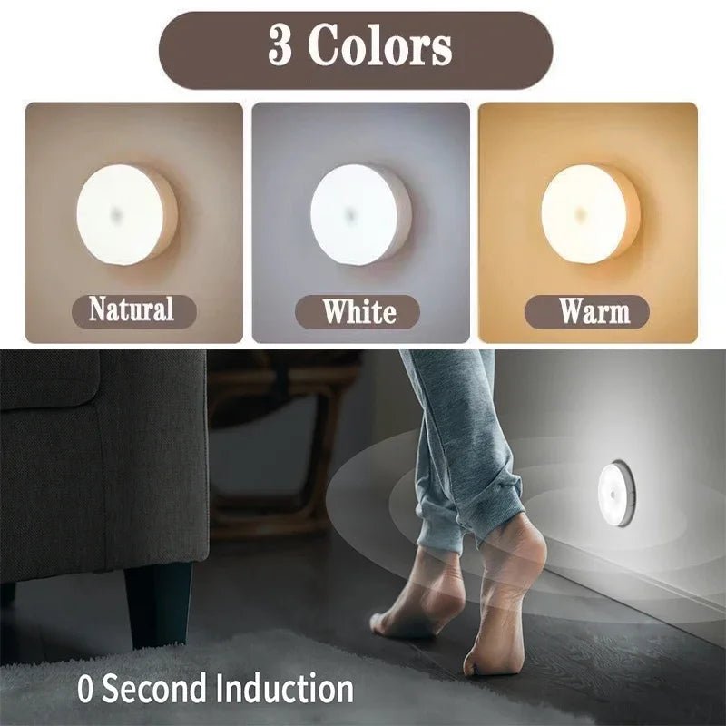 Rechargeable Motion Sensor Lights, 3Color Temps Night Light, Magnetic Stick on Lamp - Omystec