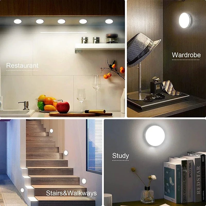 Rechargeable Motion Sensor Lights, 3Color Temps Night Light, Magnetic Stick on Lamp - Omystec